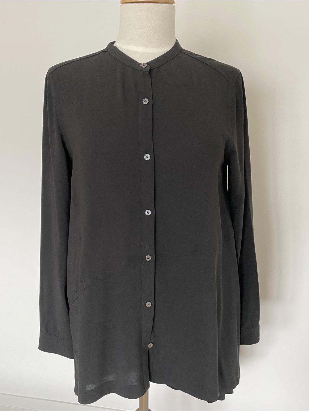 Classic Black Button-Front Women's Top